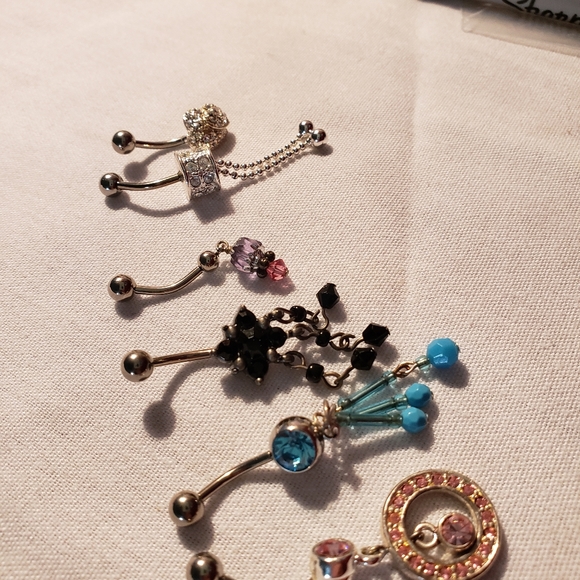 Belly button rings pierced jewelry bundle of 6 - Picture 5 of 14